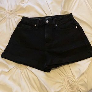 Black high waisted mom shorts